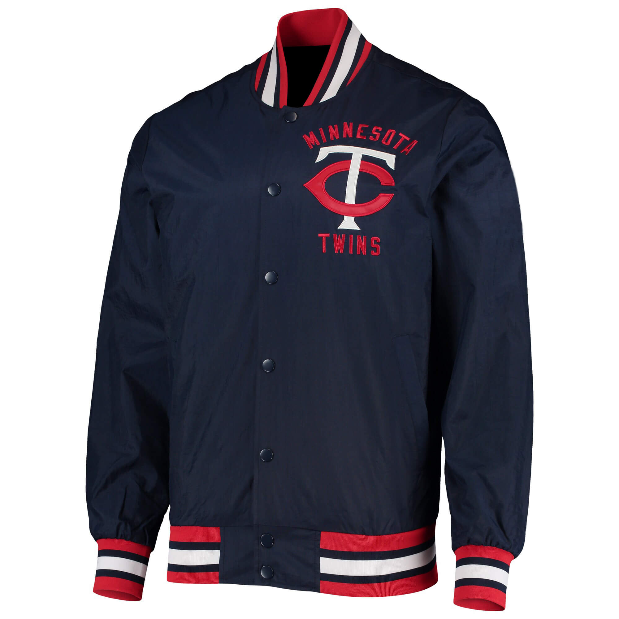 MLB Team Minnesota Twins Navy Satin Jacket (1) MLB Team Minnesota Twins Navy Satin Jacket