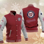 Maroon Washington Nationals Baseball Varsity Jacket