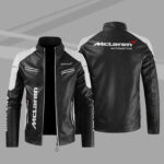 Mclaren Block White Black Leather Jacket