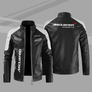 Mclaren Block White Black Leather Jacket