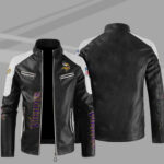 Minnesota Vikings Block White Black NFL Leather Jacket