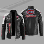 Montreal Canadiens Block White Black Leather Jacket