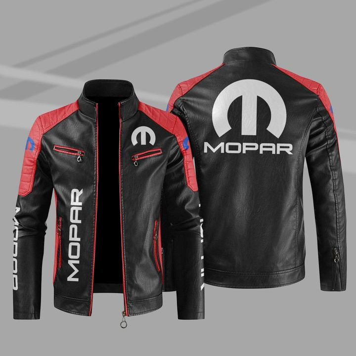 Mopar Color Block Red Black Leather Jacket Mopar Color Block Red Black Leather Jacket