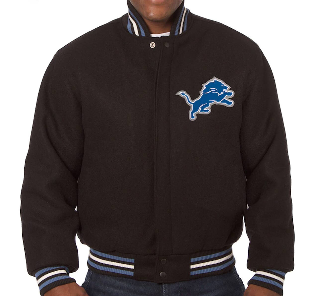 NFL Detroit Lions Brown Wool Jacket (1) NFL Detroit Lions Brown Wool Jacket
