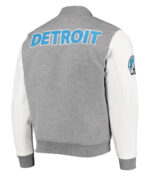 NFL Detroit Lions Gray And White Varsity Jacket