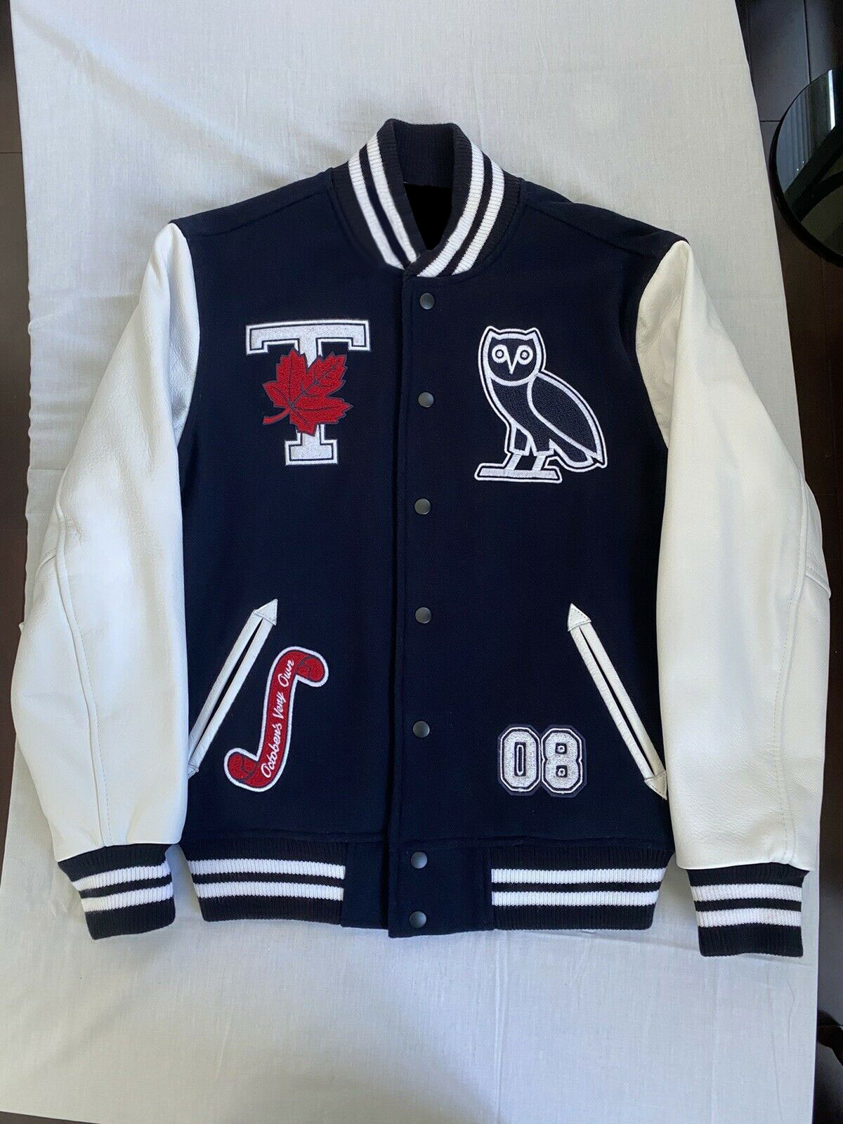 OVO x NFL Los Angeles Rams Varsity Jacket BlueOVO x NFL Los Angeles Rams Varsity  Jacket Blue - OFour