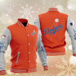 Orange Los Angeles Dodgers Baseball Varsity Jacket