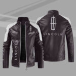 Purple White Lincoln Block Leather Jacket