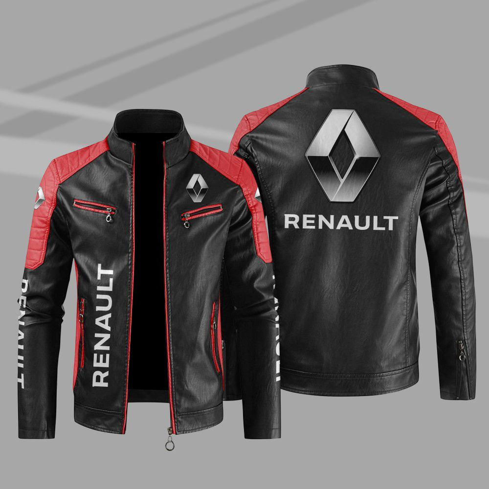 Renault Car Motor Block Red Black Leather Jacket Renault Car Motor Block Red Black Leather Jacket