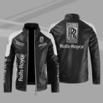 Rolls Royce Color Block Black White Leather Jacket