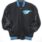 Toronto Blue Jays Black MLB Wool Leather Jacket