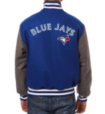 Toronto Blue Jays Two Tone MLB Royal Gray Wool Jacket