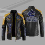 Vancouver Canucks Block Yellow Black Leather Jacket