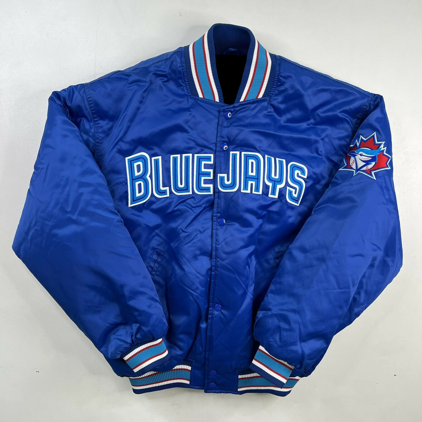 Vintage 90s Toronto Blue Jays Satin Jacket (2) Vintage 90s Toronto Blue Jays Satin Jacket