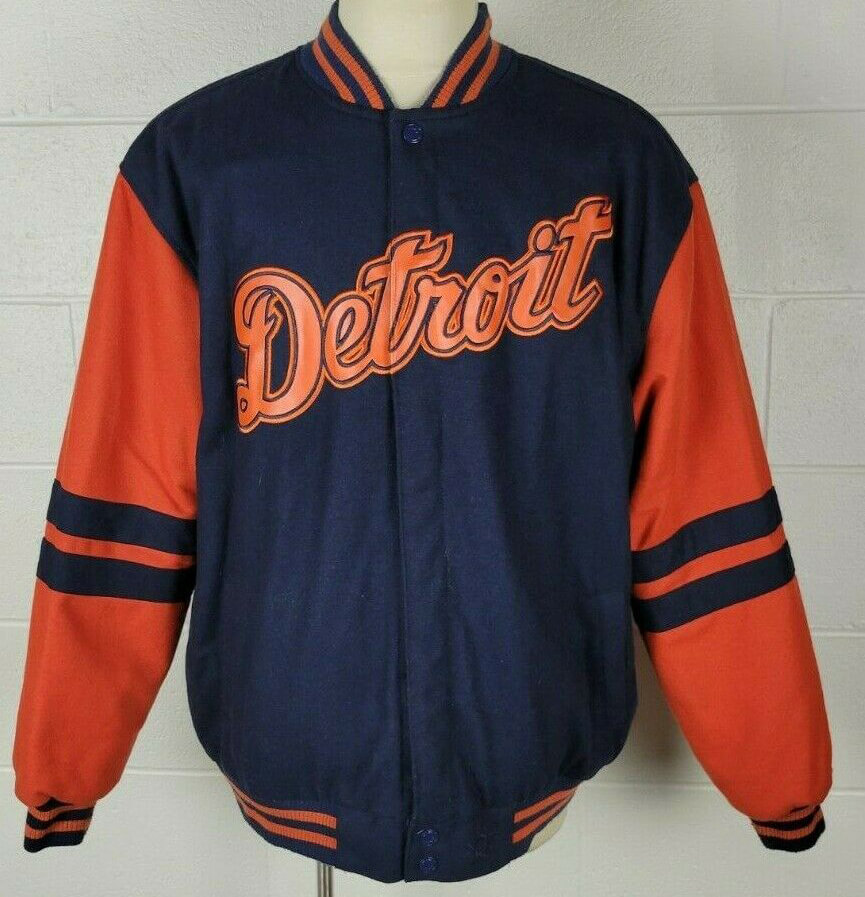 Vintage Detroit Tigers MLB Team Bomber Jacket (1) Vintage Detroit Tigers MLB Team Bomber Jacket
