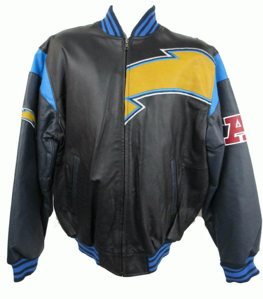 Vintage Los Angeles Chargers Black Leather Jacket (1) Vintage Los Angeles Chargers Black Leather Jacket