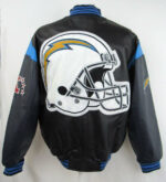 Vintage Los Angeles Chargers Black Leather Jacket