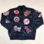 Vintage MLB Multi Team Navy Blue Satin Jacket