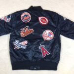 Vintage MLB Multi Team Navy Blue Satin Jacket