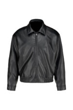 A Few Good Kids Clock Black Bomber Leather Jacket