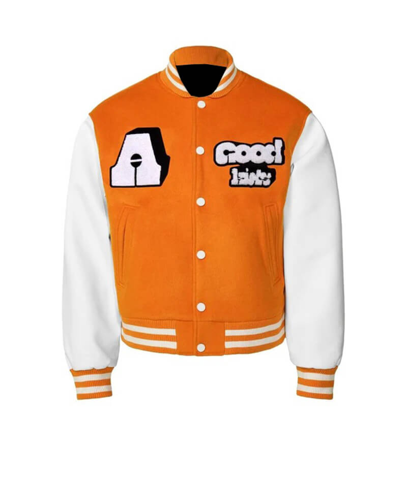 Orange Block Logo A Few Good Kids Varsity Jacket - Maker of Jacket