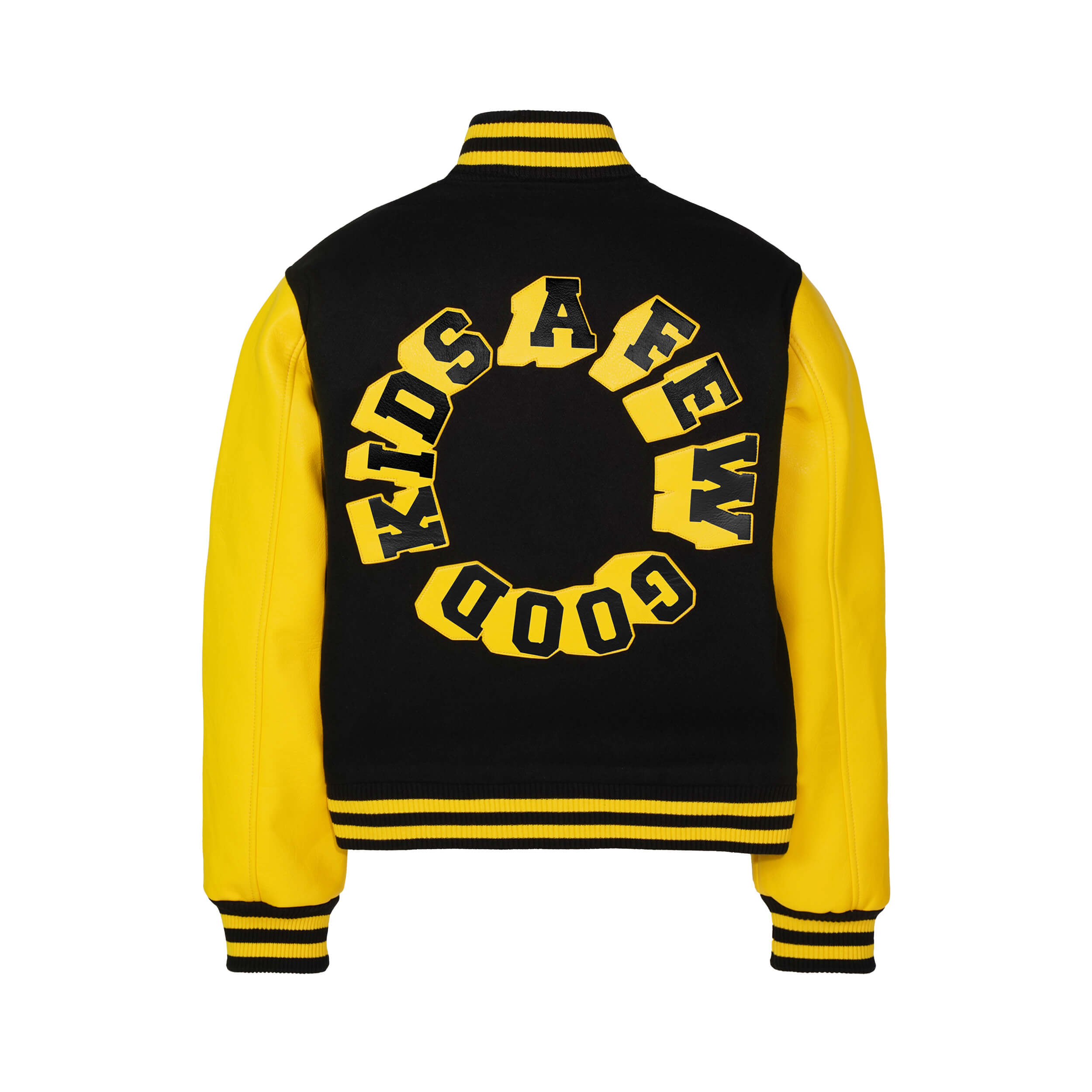 Black and yellow baseball jacket cheap