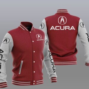 Acura Red White Varsity Baseball Jacket