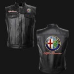 Alfa Romeo Motor Car Black Leather Vest
