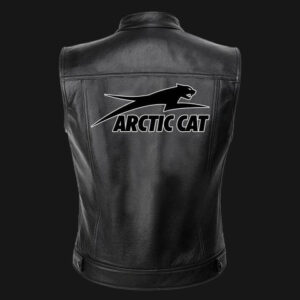 Arctic Cat Black Full Zip Leather Vest