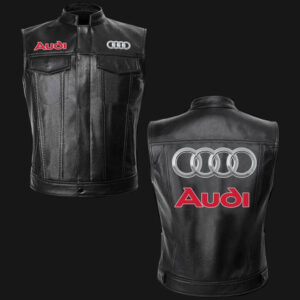 Audi Motor Car Black Leather Vest