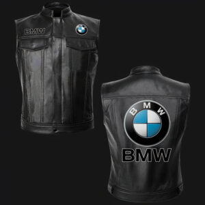 BMW Motor Car Black Leather Vest
