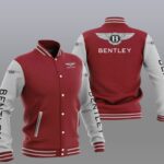 Bentley Red White Varsity Baseball Jacket