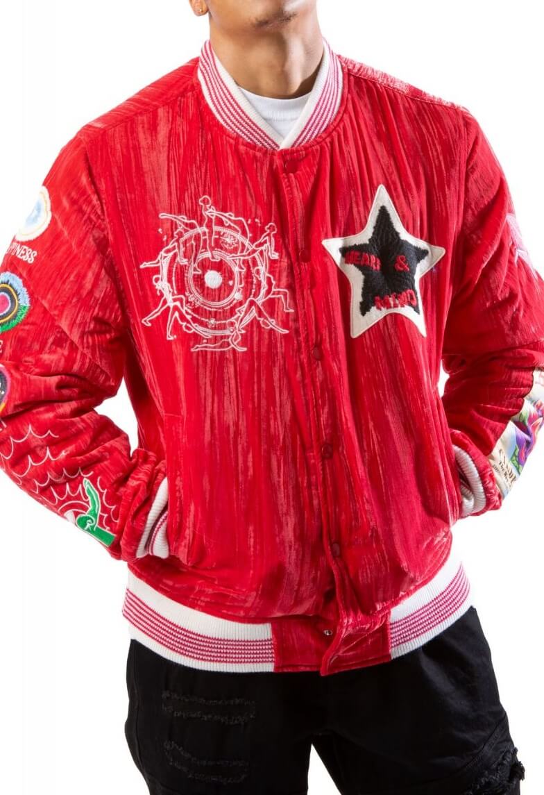 Billionaire Boys Club Red Stardust Velvet Jacket (1) Billionaire Boys Club Red Stardust Velvet Jacket