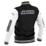 Black Los Angeles Chargers NFL Baseball Varsity Jacket
