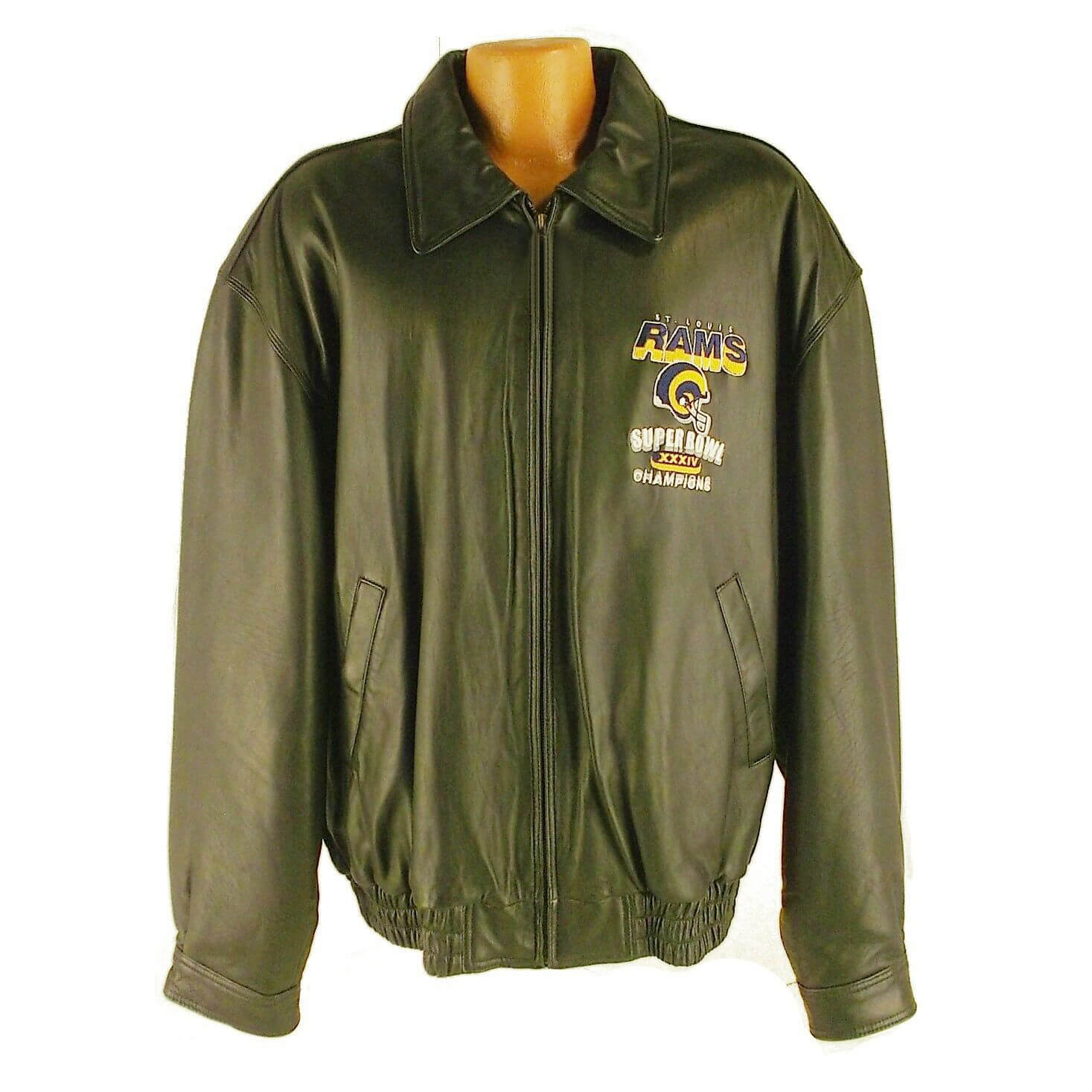 Black NFL St. Louis Rams Leather Jacket (1) Black NFL St. Louis Rams Leather Jacket