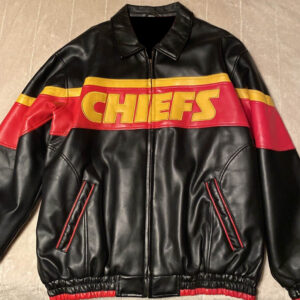 Black Red Kansas City Chiefs NFL Leather Jacket