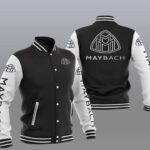 Black White Maybach Baseball Varsity Jacket