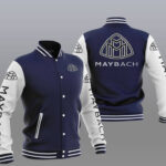 Blue White Maybach Baseball Varsity Jacket