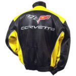 C6 Z06 Black Yellow Corvette Leather Jacket