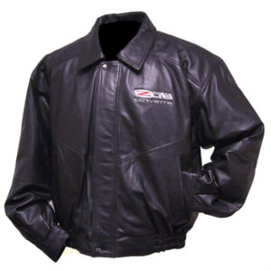 C6 Z06 Corvette Black Bomber Leather Jacket