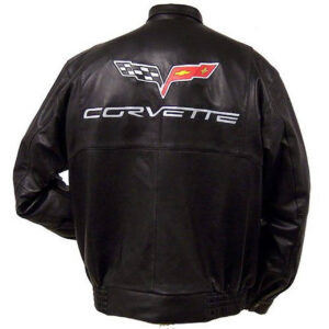 C6 Z06 Corvette Black Bomber Leather Jacket
