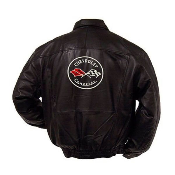 Chevrolet Corvette C1 Black Racing Leather Jacket