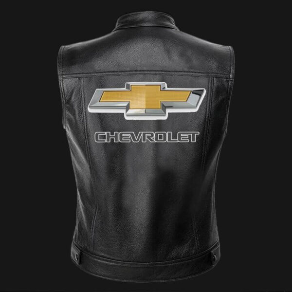 Chevrolet Motor Car Black Leather Vest