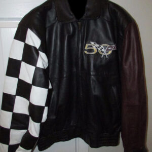 Chevy Corvette 50th Anniversary Black Leather Jacket