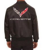 Corvette Black Bomber Leather Jacket