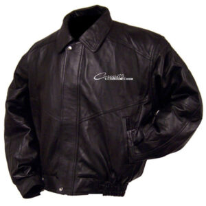 Corvette C2 Black Racing Bomber Leather Jacket