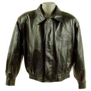 Corvette C3 Black Embossed Racing Leather Jacket