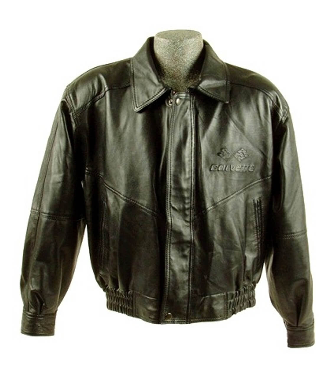 Corvette C3 Black Embossed Racing Leather Jacket (2) Corvette C3 Black Embossed Racing Leather Jacket