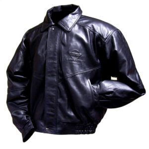 Corvette C4 Black Embossed Racing Leather Jacket