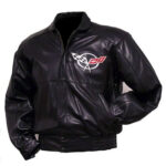Corvette C5 Black Bomber Leather Jacket